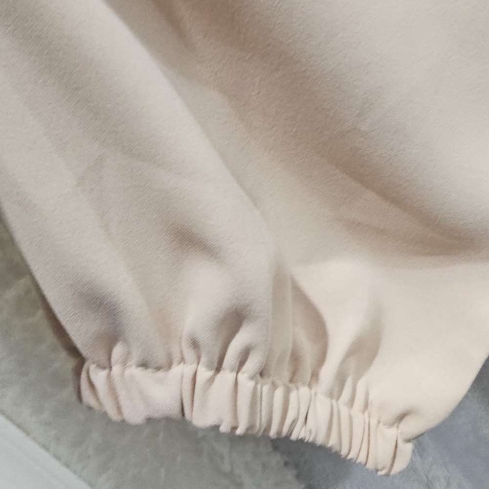 Deep V-Neck Long Sleeve Ruffle Mini Swing Skater Dress Size Small Pale Pink NWOT - Picture 7 of 10